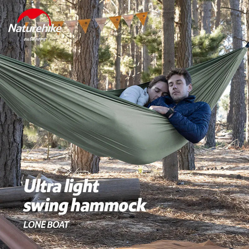 Ultralight Camping Swing Hammock - Anti-Rollover, 1/2 Person, 200kg Capacity, Portable Outdoor Hammock