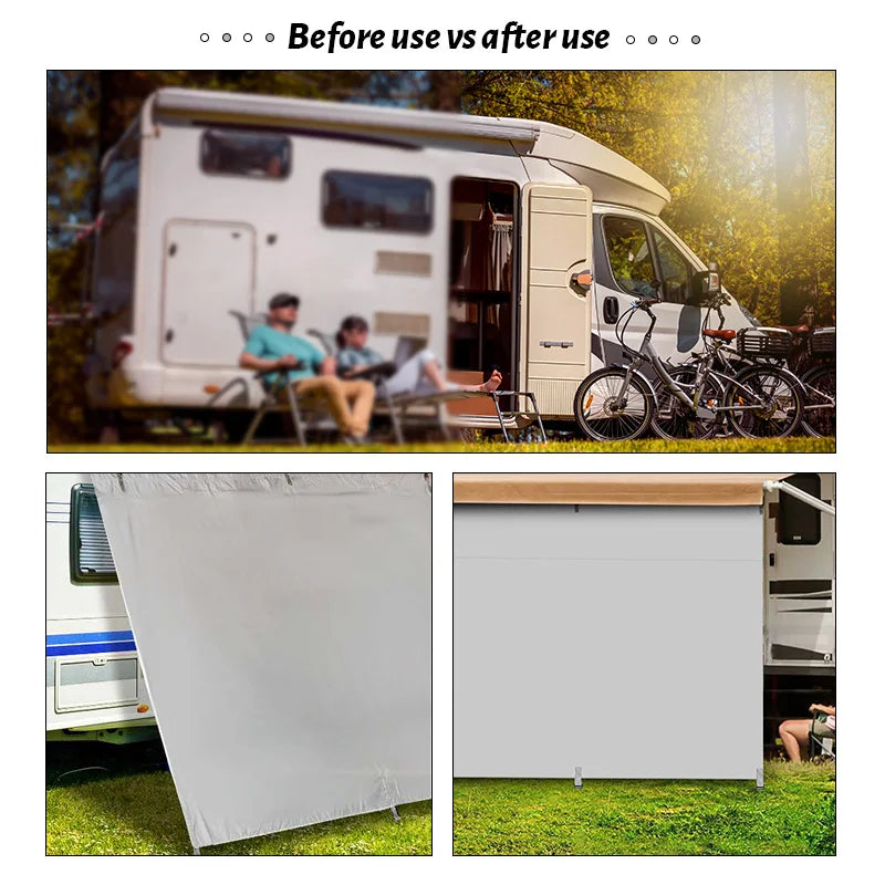 4x1.95M Caravan Privacy Screen Car Side Awning - Rooftop Tent Sun Shelter Shade for SUV Camping