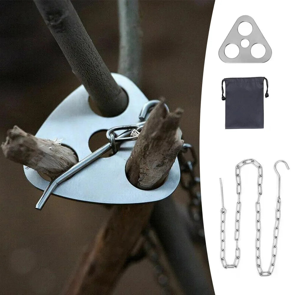 Camping Hanging Tripod with Bag: Multifunctional Steel Rack for Outdoor Cooking and Bonfires