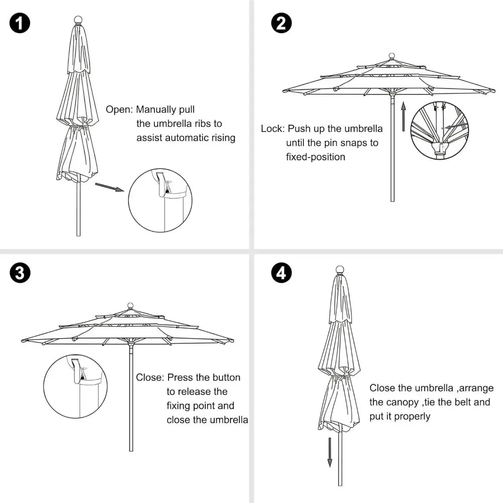 Macaw Green Beach Umbrella - Outdoor Garden Parasol for Terrace and Patio