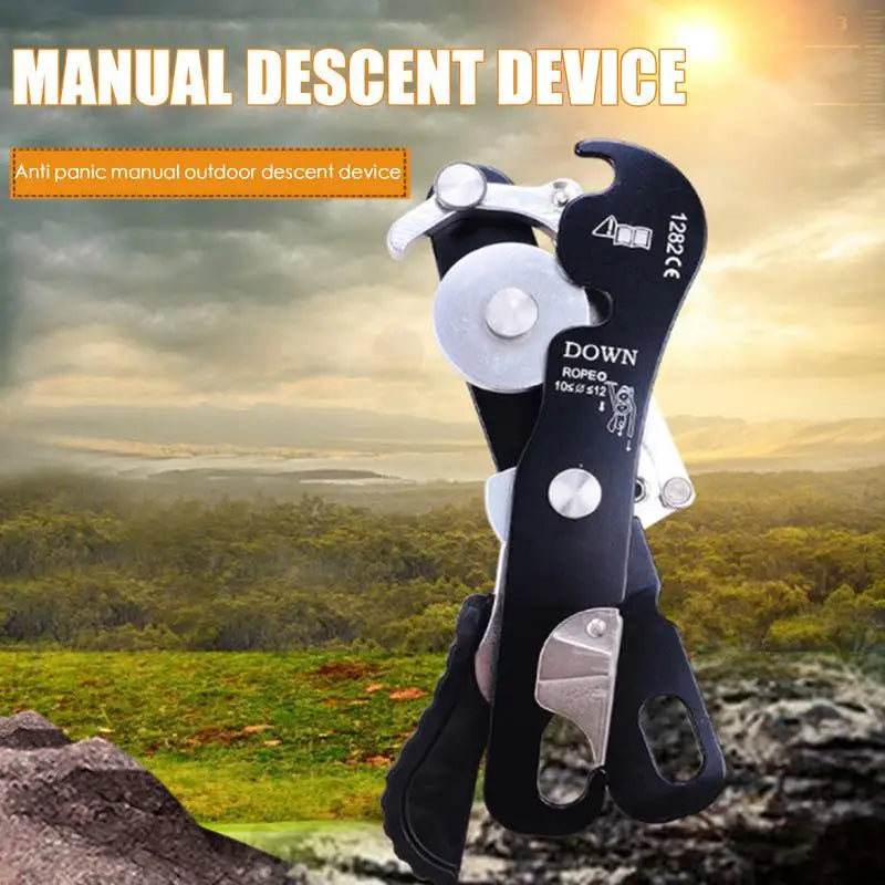 Climbing Descender – Self-Locking Anti-Panic Belay Device for Rope Rescue and Rappelling