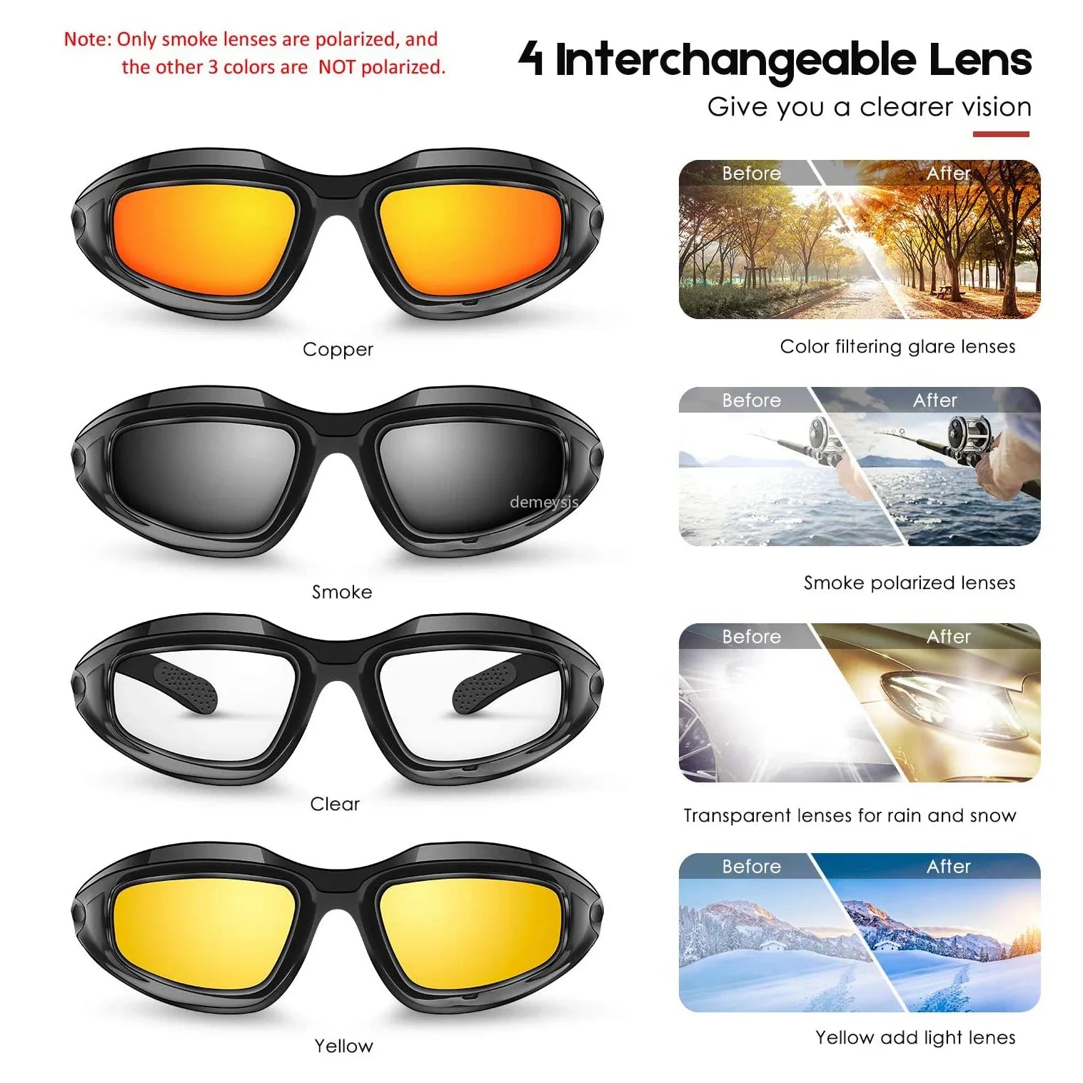 Polarized UV400 Sunglasses - Cycling, Driving, Hiking, and Fishing Eyewear