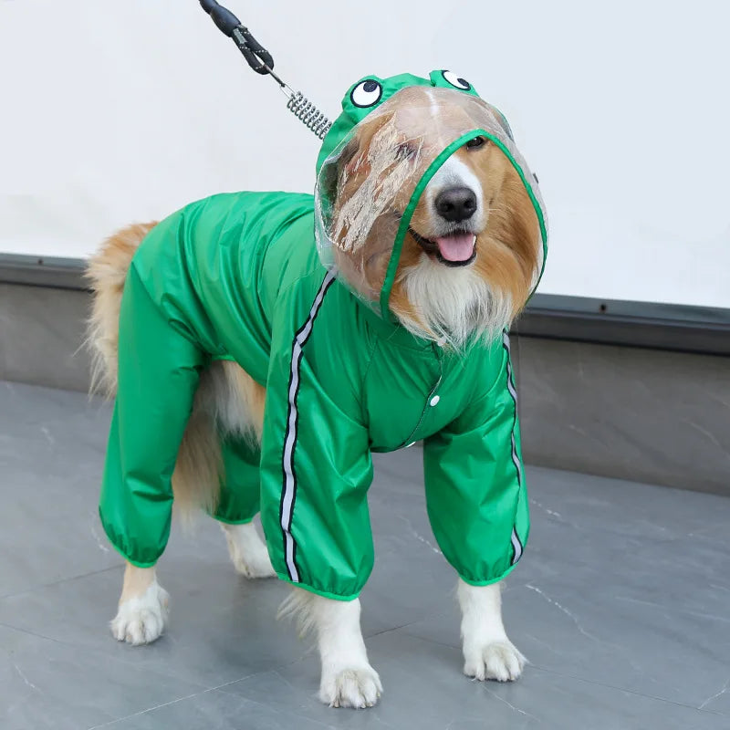 Pet Dog Raincoat - Fashion Dinosaur & Frog Style Waterproof Jumpsuit for Dogs