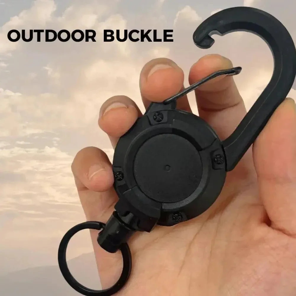 Outdoor Automatic Heavy Duty Retractable Wire Rope Keychain