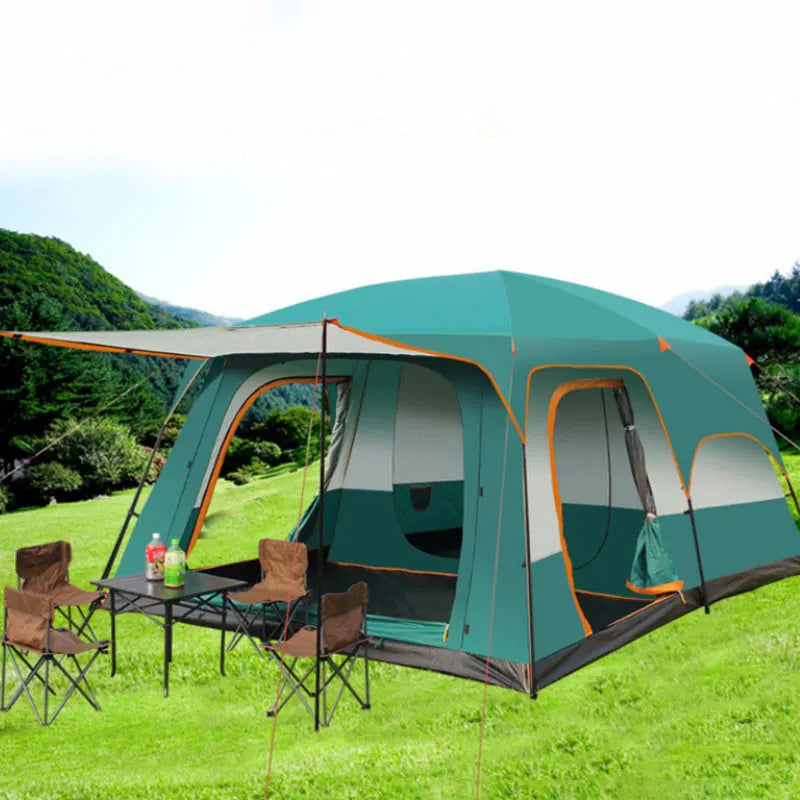 320x220x195cm Two-Bedroom Tent: Oversize Leisure Camping Tent for 5-8 Person