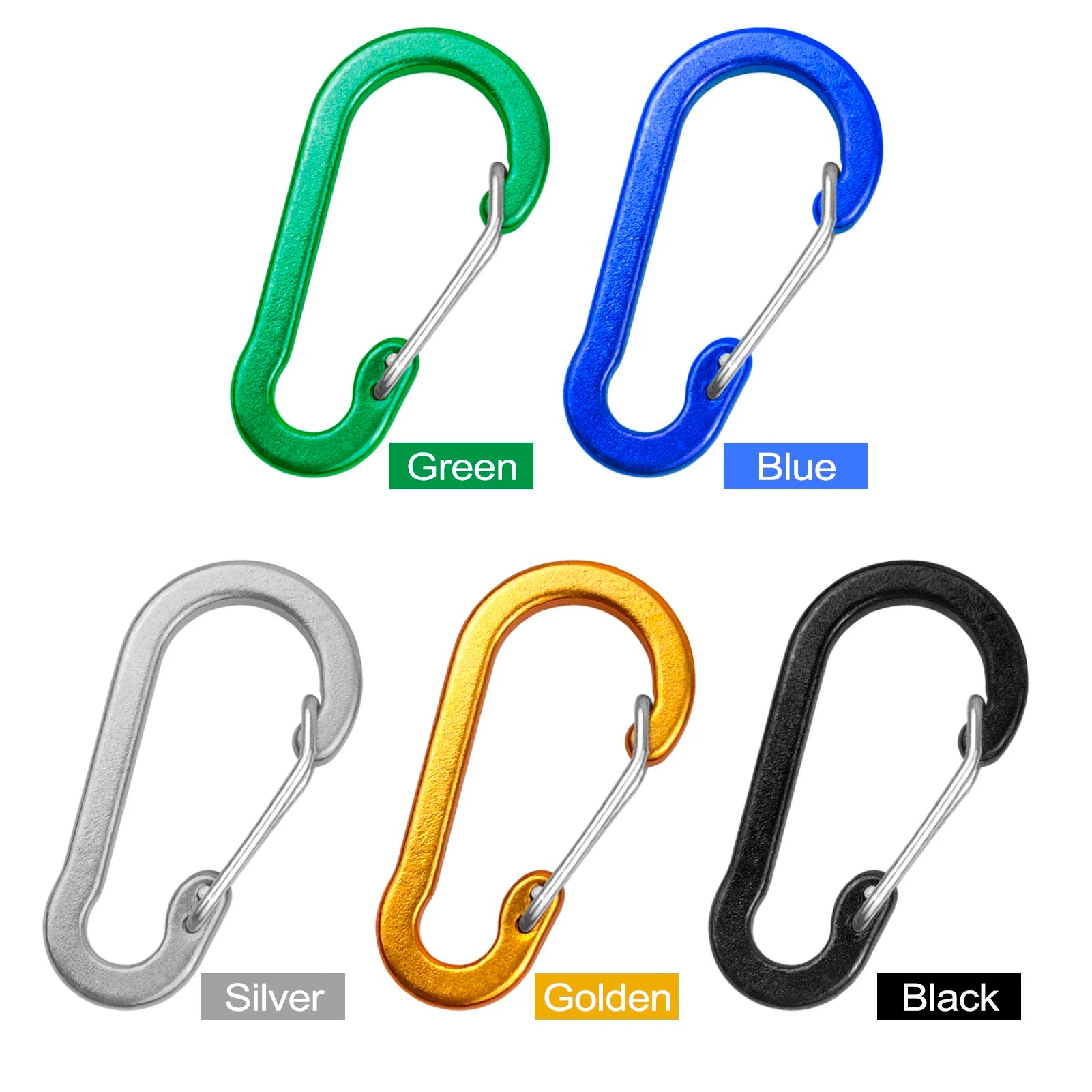 5/10pcs Mini Aluminum Alloy Carabiner Clips - D Rings Keychain Clips for Outdoor Camping, Hiking, Fishing, Backpacking