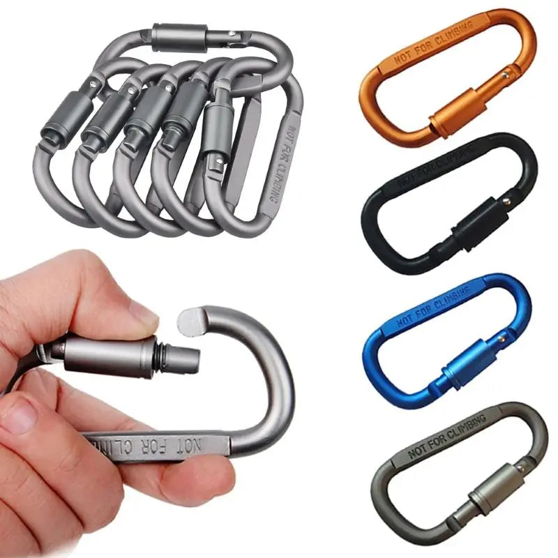 4Pcs Carabiner Set - Tactical Aluminum Alloy Carabiner Hooks for Camping, Survival, EDC, and Outdoor Activities