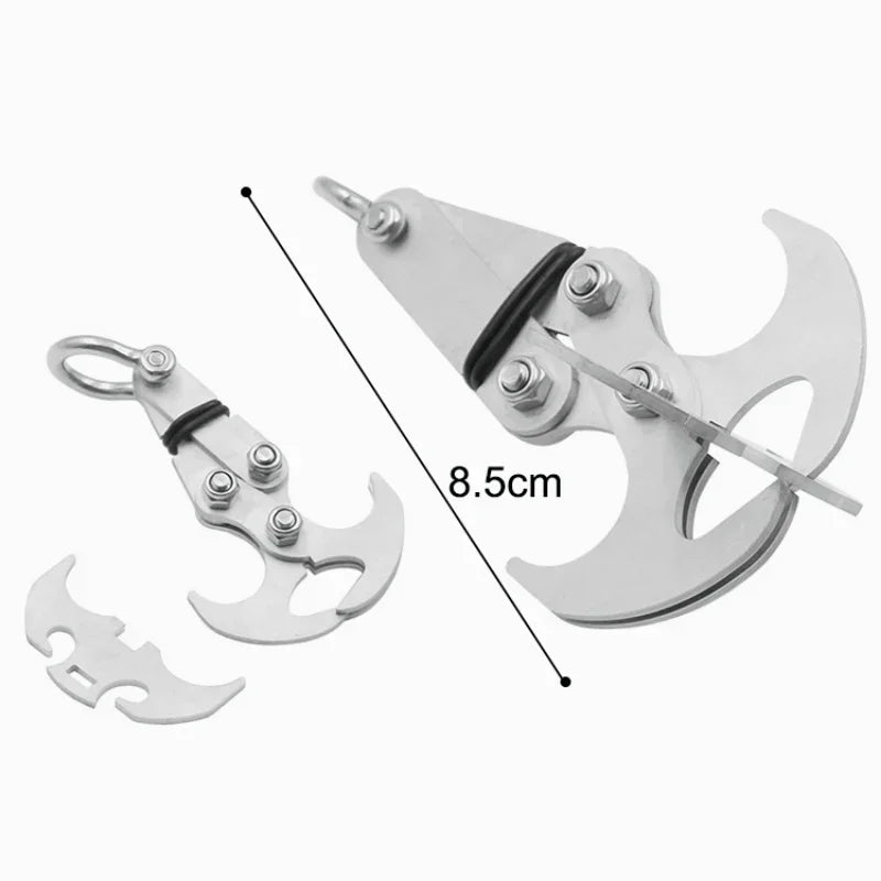 Folding Grappling Hook - Multi functional Stainless Steel Survival Tool for Outdoor Climbing and Camping