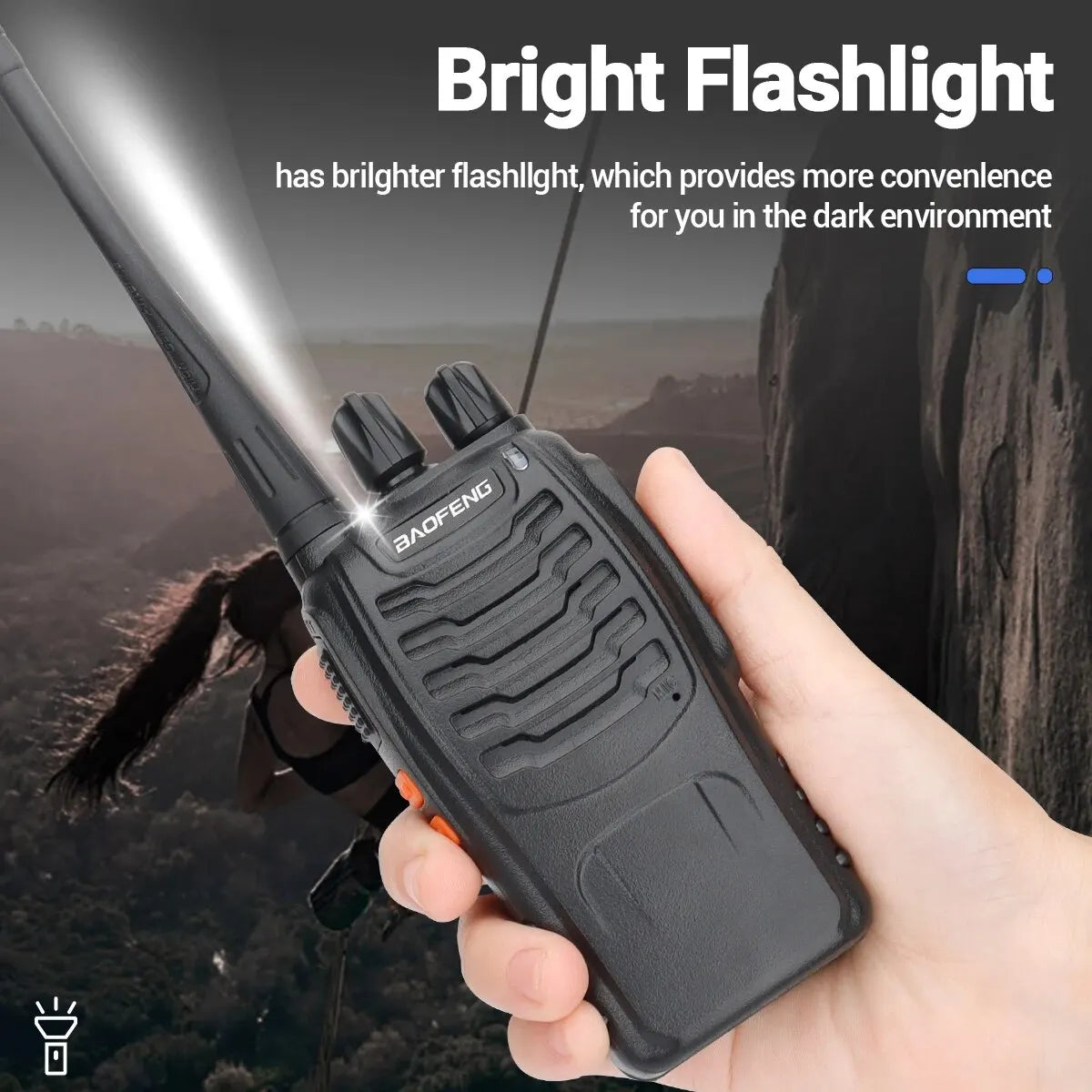 Baofeng BF-888S Pro Walkie Talkie - Long Range Portable UHF 400-470MHz Two-Way Radio for Camping and Hotels