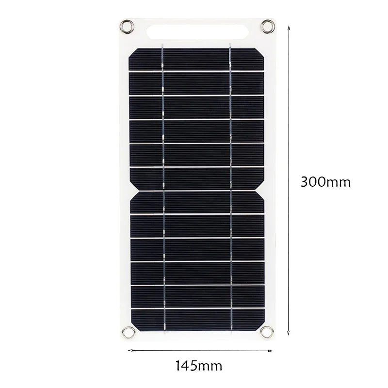 20W Solar Panel USB 5V Solar Cell Outdoor Hike Battery Charger System Solar Panel Kit Complete for Mobile Phone Power Bank Watch