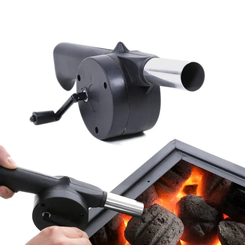 Picnic Camping Accessories BBQ Tools Portable Barbecue Fan Hand-Cranked Air Blower Fire Bellows