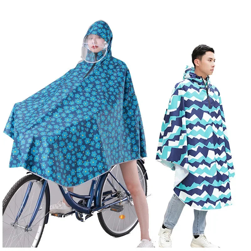 Fashionable Korean-Style Bicycle Rain Poncho – Waterproof Cycling Raincoat for Men and Women