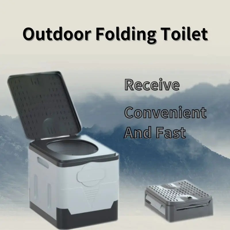 Folding Portable Toilet - Anti-Odor, Collapsible for Travel and Emergencies