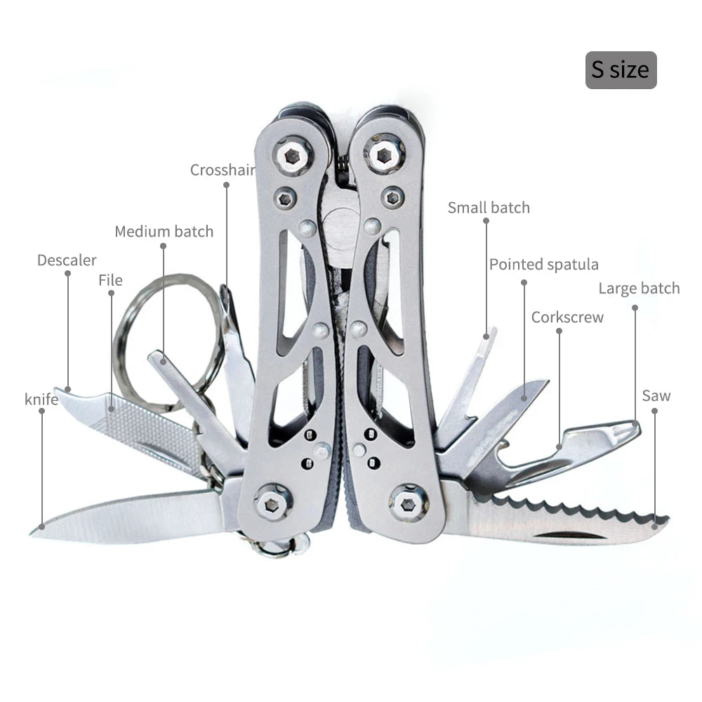 Stainless Steel EDC Folding Multifunction Tools - Outdoor Camping Portable Emergency Survival Knife Pliers