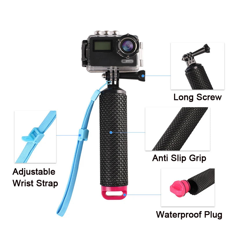 Waterproof Floating Hand Grip for GoPro and Action Cameras