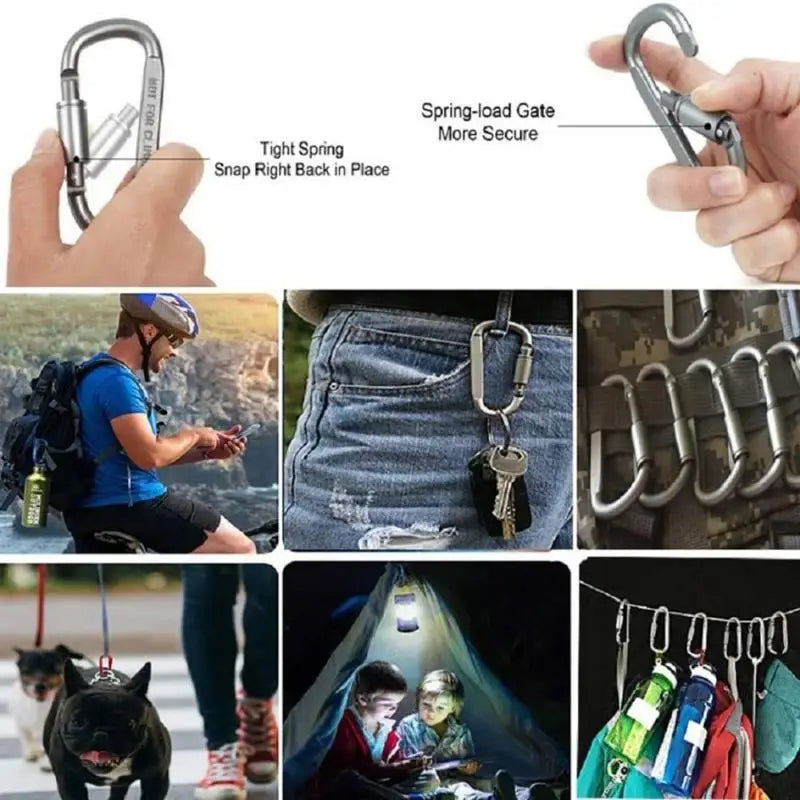 4Pcs Carabiner Set - Tactical Aluminum Alloy Carabiner Hooks for Camping, Survival, EDC, and Outdoor Activities