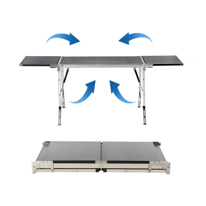 Wild Journey 304 Stainless Steel Folding Table - Perfect for Camping, Picnic, and BBQ