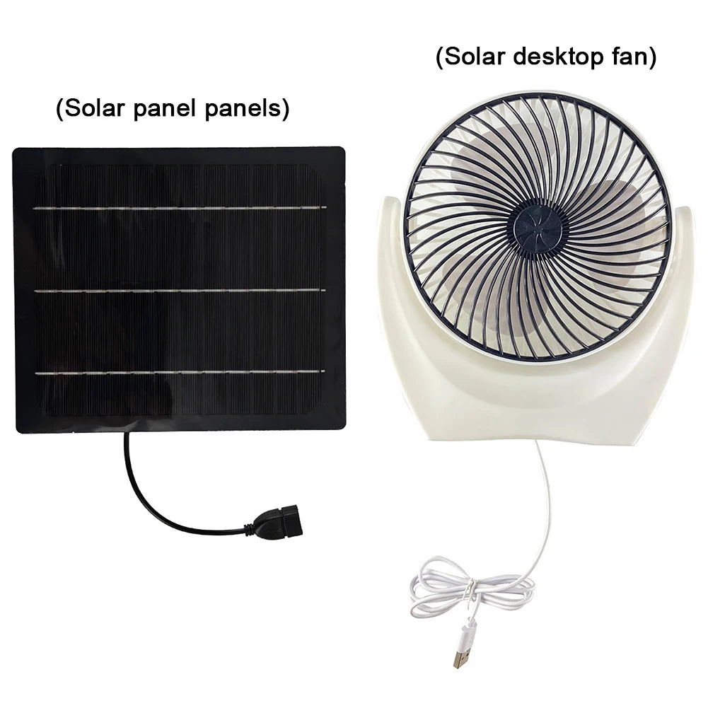 Portable Solar Panel Fan - Solar Powered Camping Fan for Picnic, Barbecue, Fishing, Travel