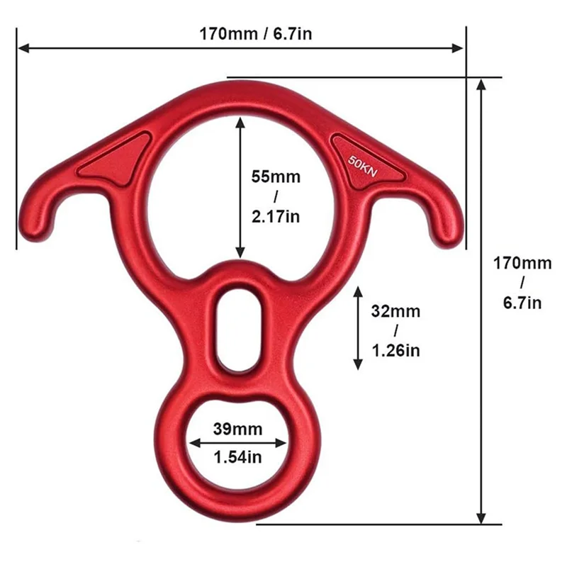 8-Shape Bent-Ear Belay Device for Rock Climbing - Rappelling and Descender Gear