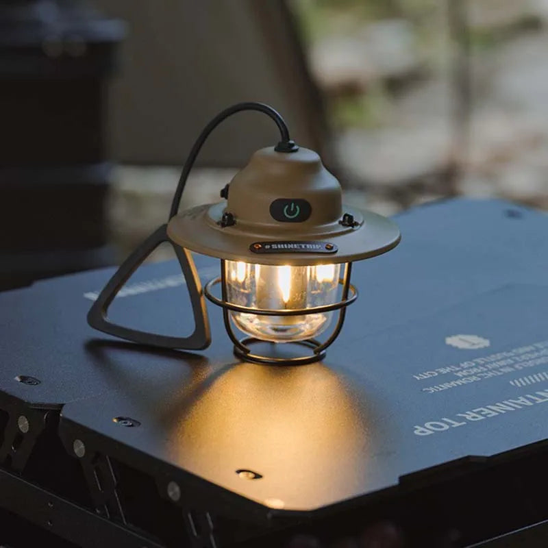 Vintage Pendant Light - Rechargeable Camping Ambient Light for Outdoor Use