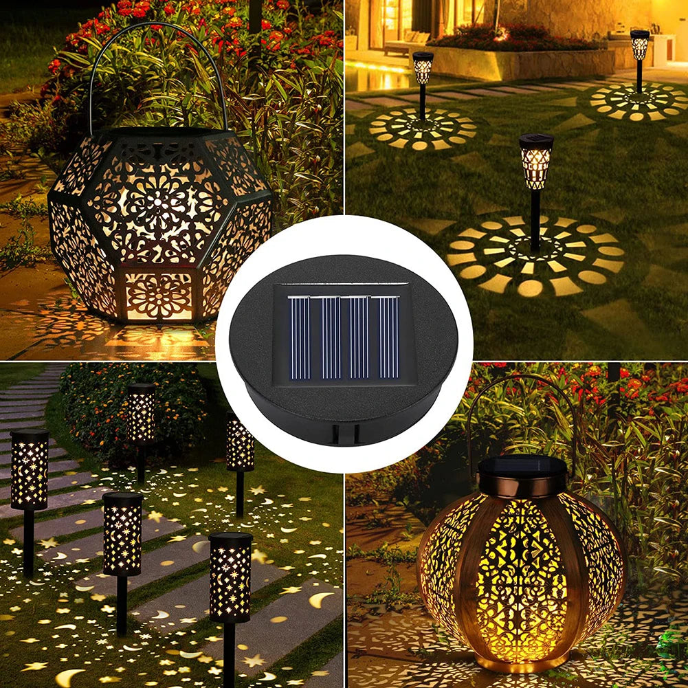 Modern LED Solar Lights Replacement Tops for Outdoor Hanging Lanterns - Waterproof Garden Pathway Lighting Accessories