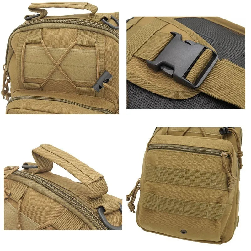 Tactical Shoulder Backpack - Waterproof Outdoor Sling Bag for Hiking and Camping