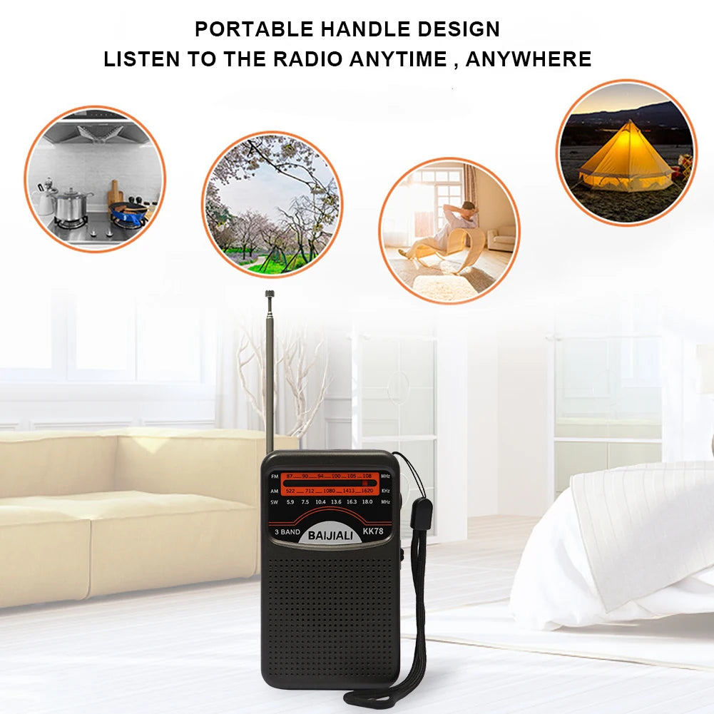 Portable Dual Band Digital Radio - SW/AM/FM with Built-In Speaker and Telescopic Antenna for Indoor and Outdoor Emergency Use