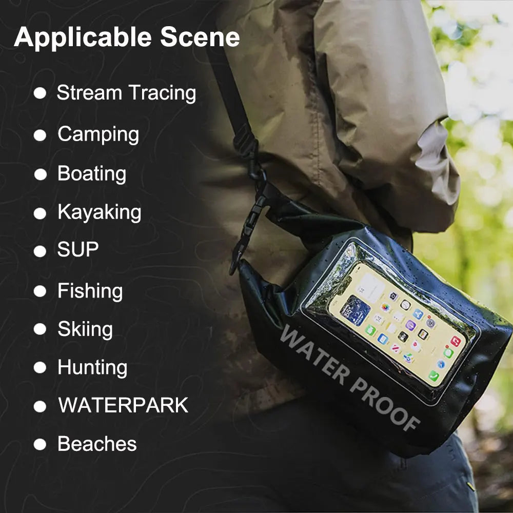 2L & 5L Touch Screen Waterproof Dry Bag - Ideal for Trekking, Drifting, Rafting, Surfing, Kayaking, and Outdoor Sports