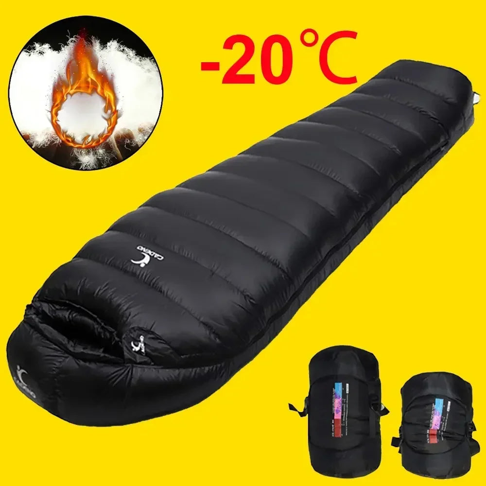 Winter Goose Down Sleeping Bag - Lightweight, Portable, and Warm for Outdoor Camping and Trekking