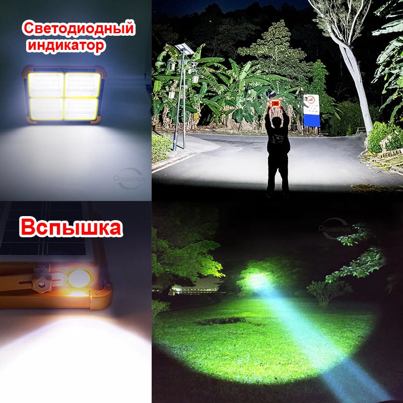 20000mAh Solar Rechargeable Camping Lantern High Power Bank LED Tent Light