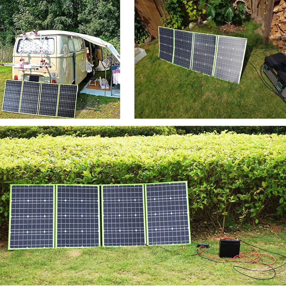 Foldable Solar Panel 30W 50W 60W 80W 100W 150W 200W Portable Photovoltaic Solar Panel for Hiking Power 12V Battery Charger