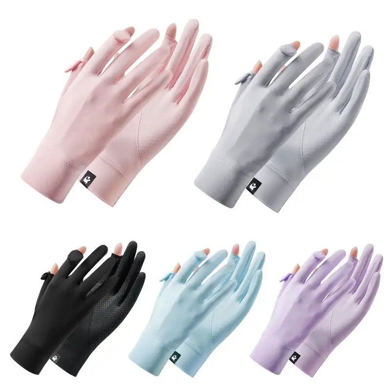 UV Protection Gloves UPF 50 Full Finger UV Blocking Gloves - Touchscreen, Machine Washable Cycling Gloves for Hiking Summer