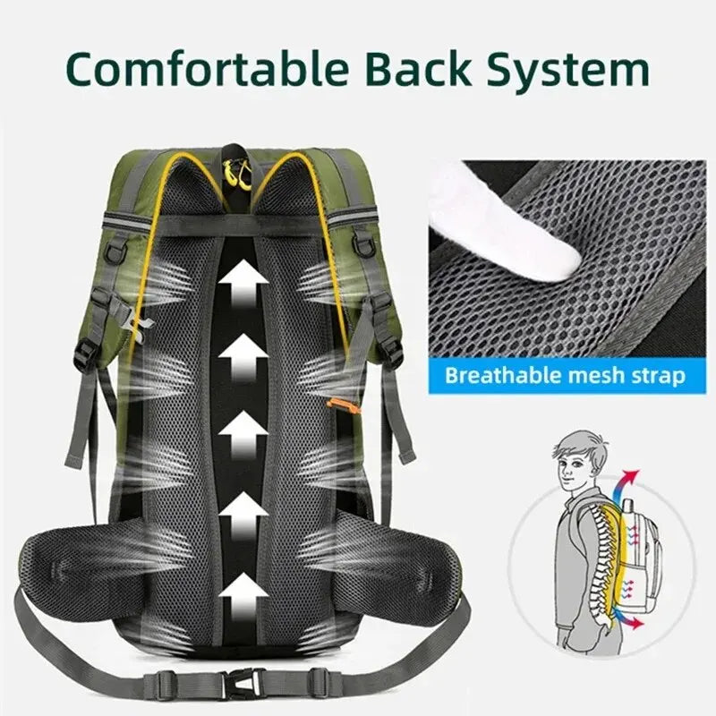 50L Travel Backpack - Waterproof Camping Rucksack for Men and Women