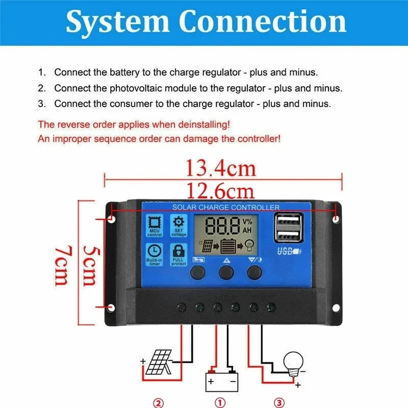 50W Solar Panel 12V USB Power Portable Outdoor Solar Cell Car Ship Camping Hiking Travel Phone Charger