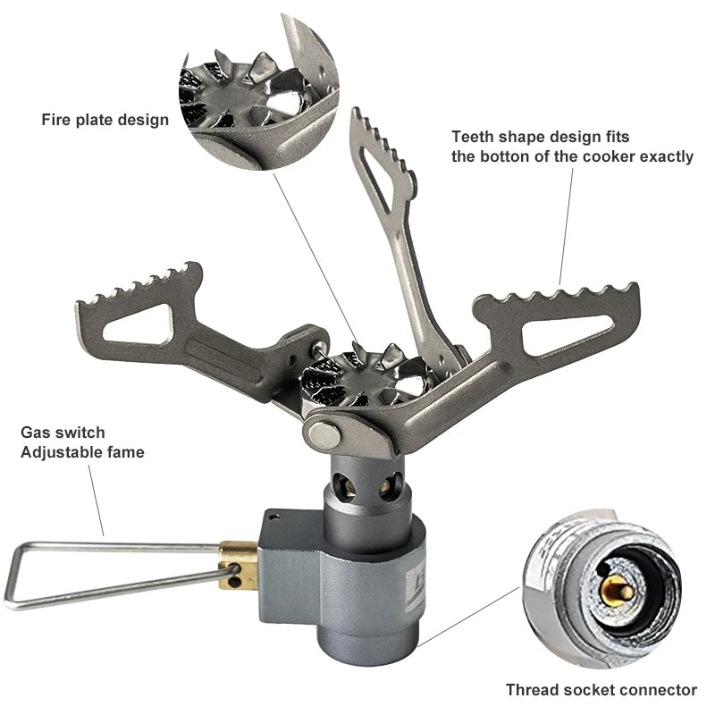 BRS Outdoor Gas Stove - Mini Ultralight Titanium Camping Gas Burner for Hiking and Survival (BRS-3000T)