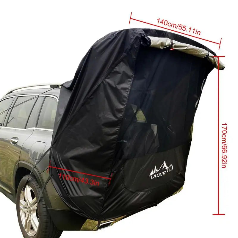 Car Travel Tent BBQ Camping Trunk Extension Tent - Suitable for SUV with Width 1.9-2.M SUV Triple Door Tailgate Hatchback Tent