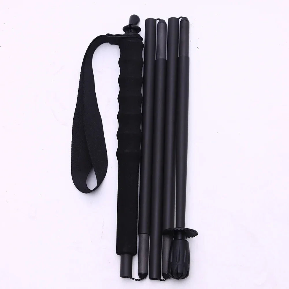 Folding Ultra-Light Carbon Fiber Hiking Poles: Portable 5-Section Trekking Sticks for Climbing and Hiking