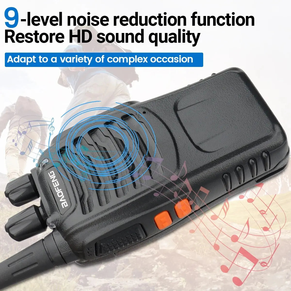 Baofeng BF-888S Pro Walkie Talkie - Long Range Portable UHF 400-470MHz Two-Way Radio for Camping and Hotels