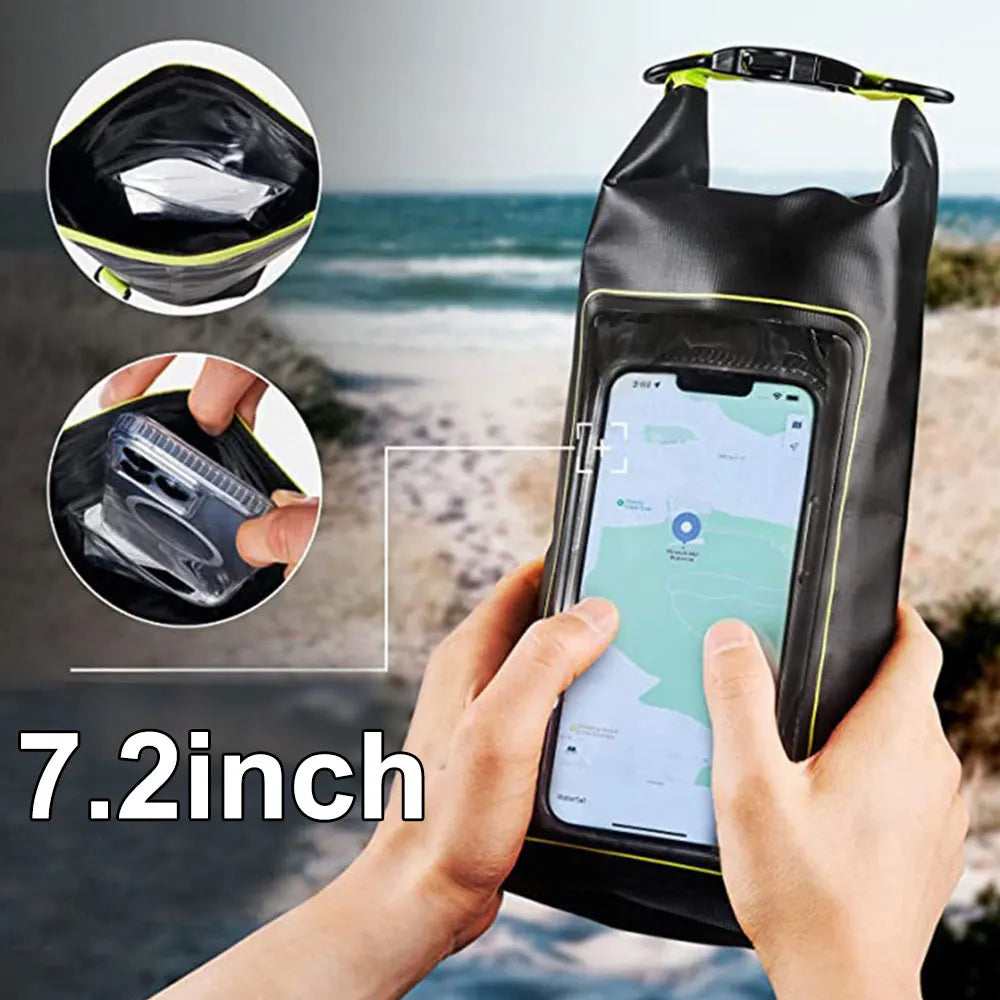 2L & 5L Touch Screen Waterproof Dry Bag - Ideal for Trekking, Drifting, Rafting, Surfing, Kayaking, and Outdoor Sports