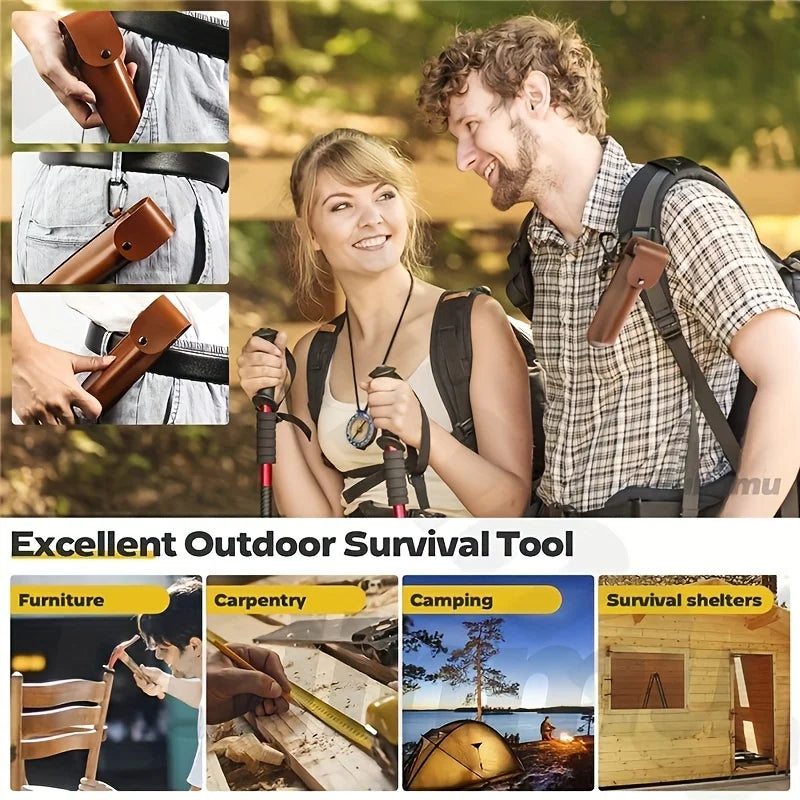 Portable Outdoor Survival Auger Drill Bit: Bushcraft Settlers Hand Drill Punch Tool for Camping and Hiking