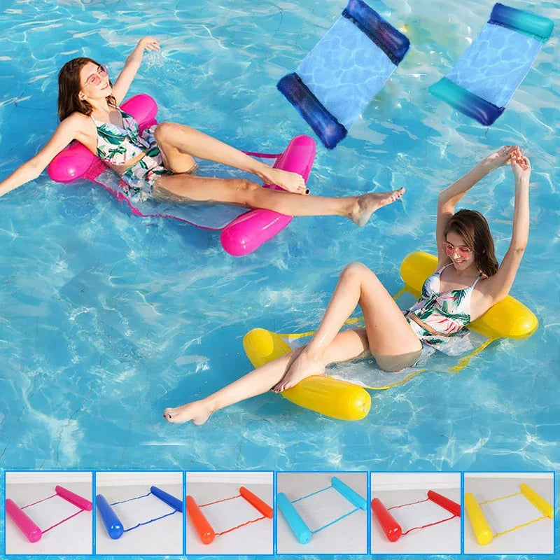 Inflatable Water Hammock Recliner - Floating Swimming Mattress for Pool and Sea