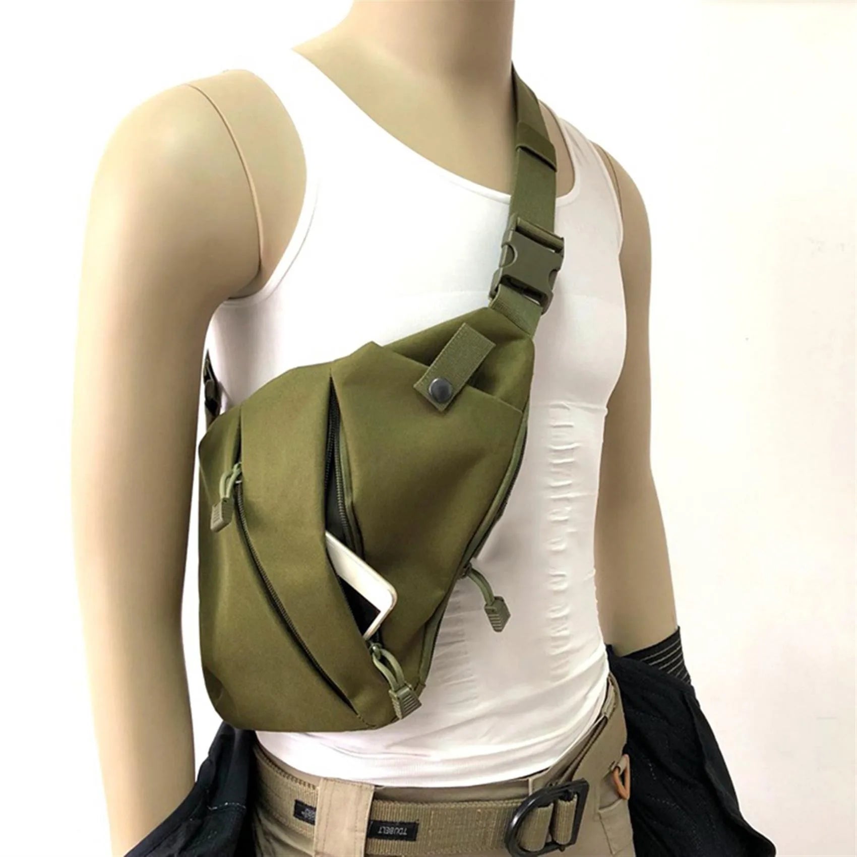 Military Tactical Shoulder Bag - Nylon Chest Sling Backpack for Outdoor Activities