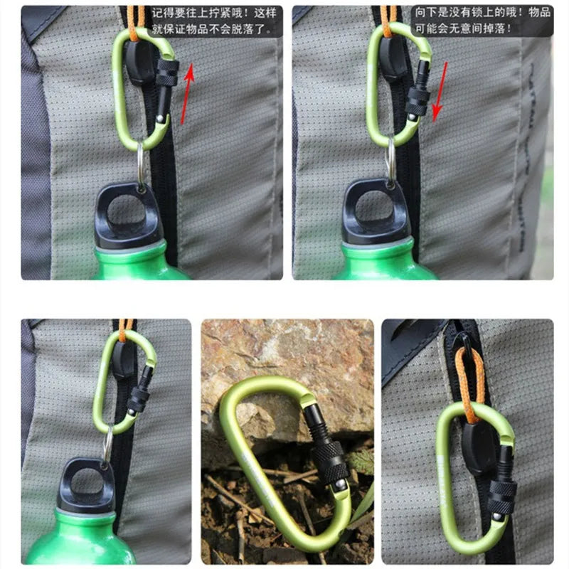 5PCS Aluminium Alloy Carabiner Clip Set for Outdoor and Daily Use