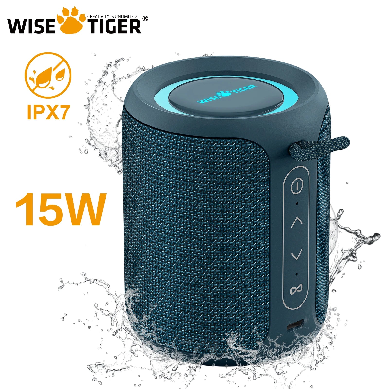 P1S Mini Portable Bluetooth Speaker 15W IPX7 Waterproof Sound Box with Bass Boost and TWS Dual Pairing