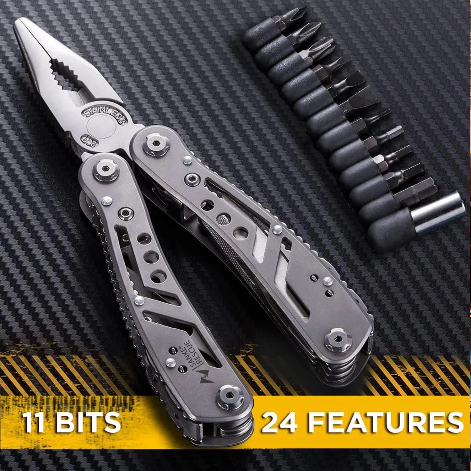 Portable Pocket Multitool - Essential Stainless Steel Gear for Outdoor Survival