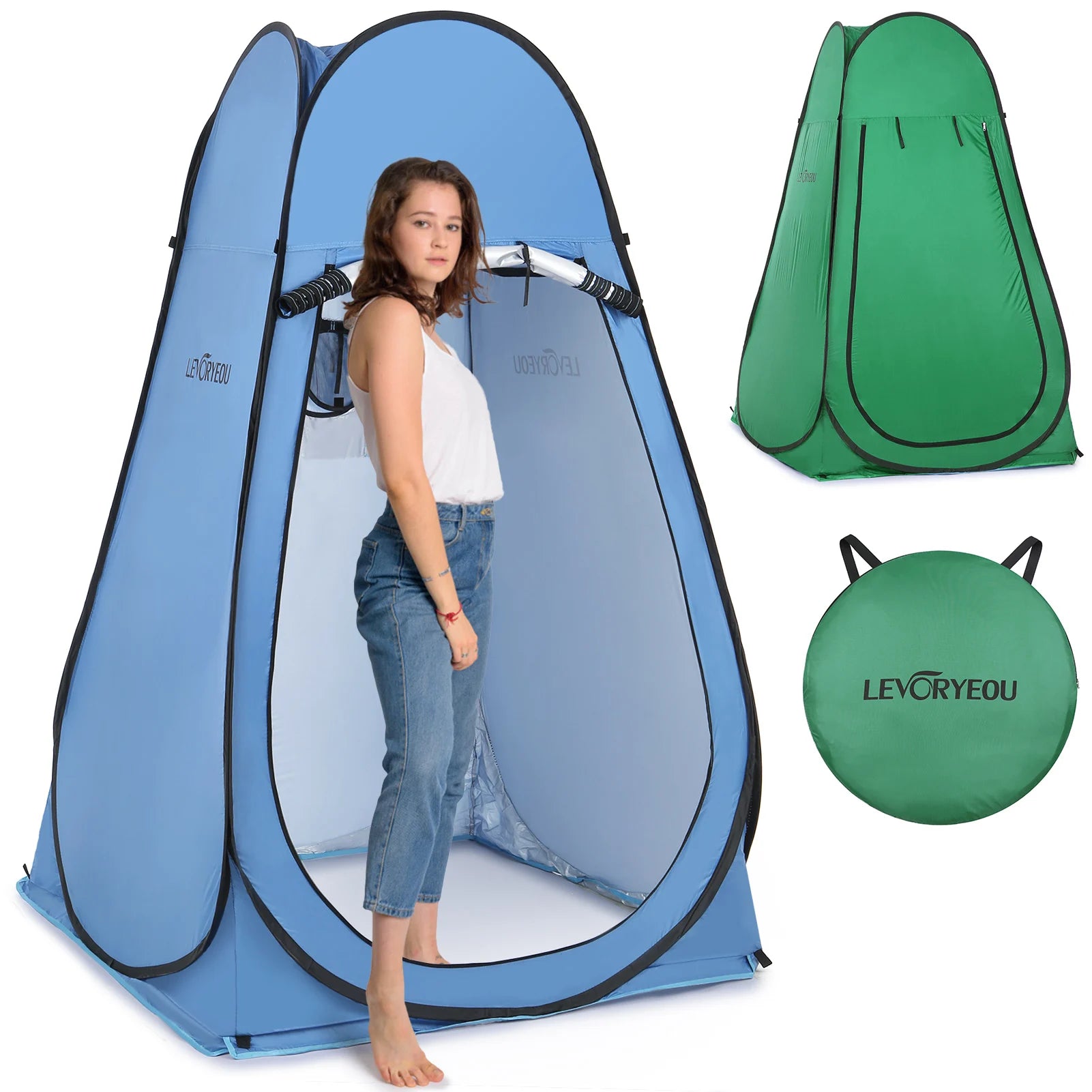 Pop Up Privacy Shelter Tent - Portable Outdoor Camping Beach Instant Shower, Toilet, Changing Tent with Window