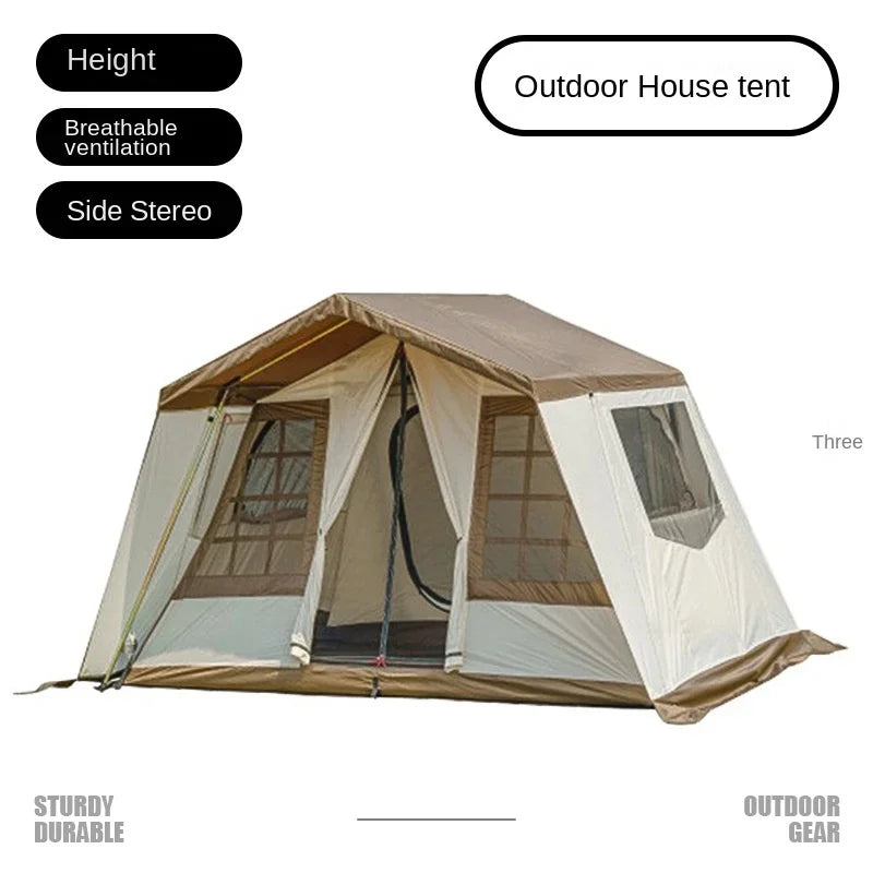 Outdoor Camping Camping Double Tent Family Multi-cabin Light Luxury Camping Tent 52r Camp