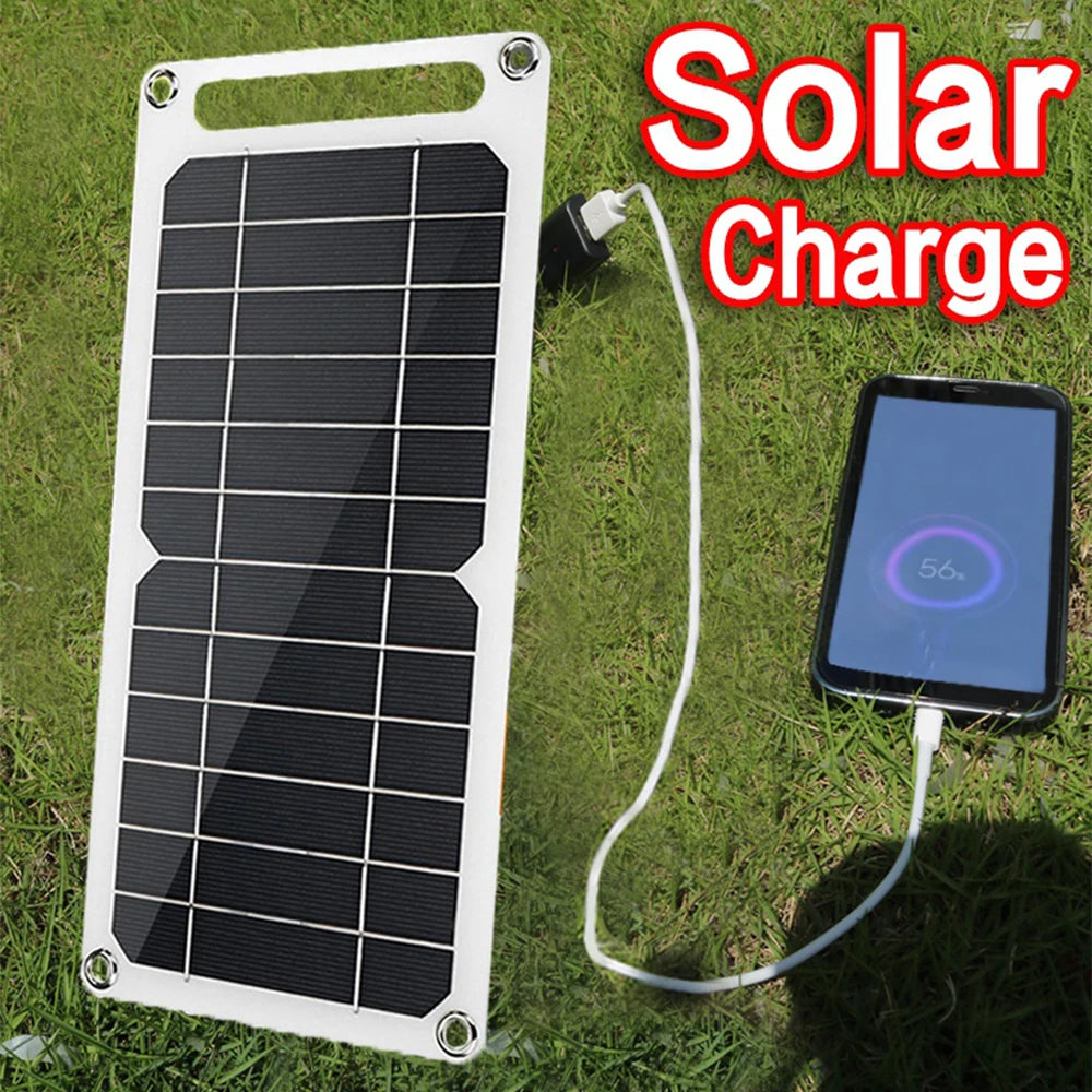 10W Waterproof Solar Panel USB Charger - Portable Outdoor Solar Charger for Mobile Phone, Power Bank, Camping, Hiking