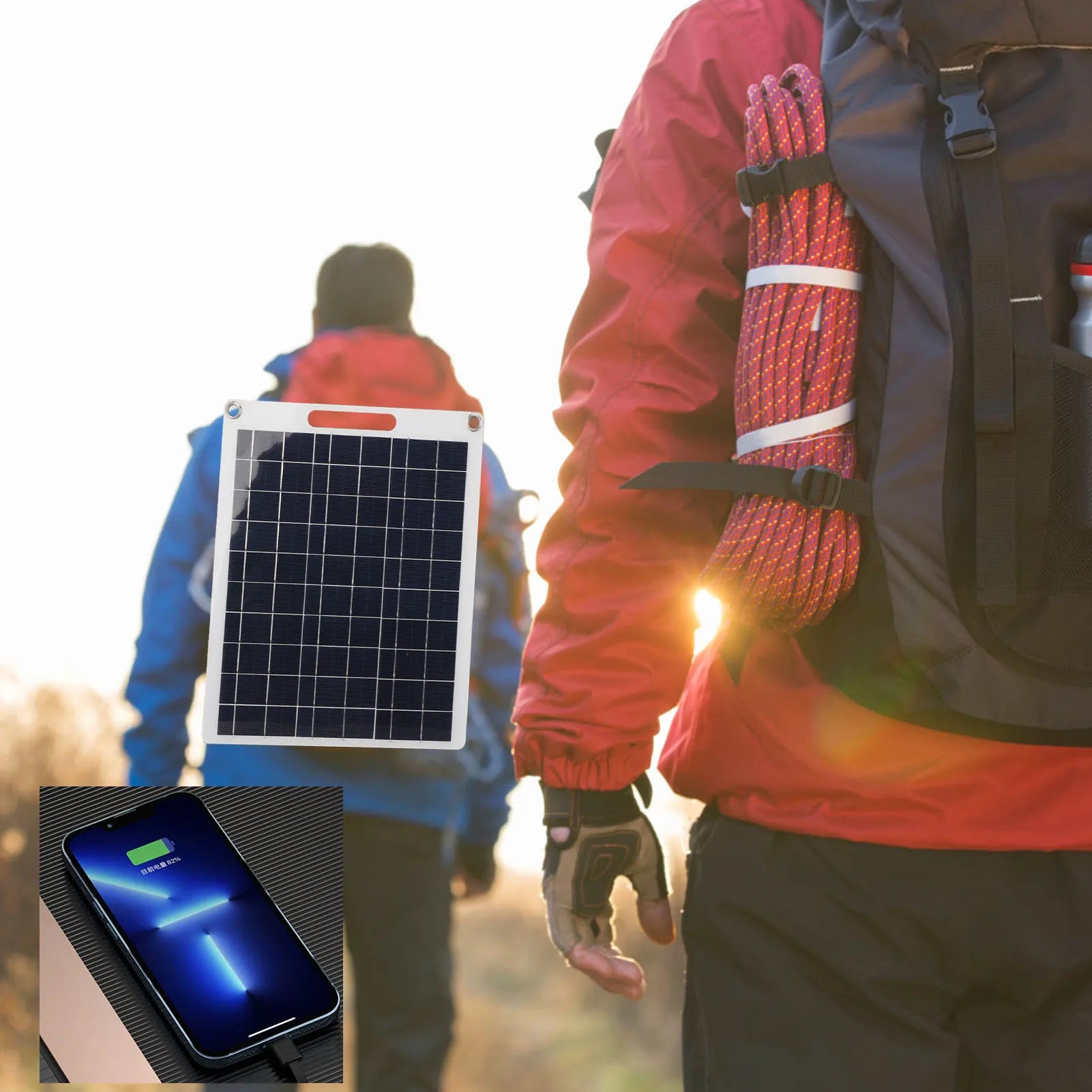 RZ 100W Solar Panel USB Waterproof Outdoor Hike Camping Portable Cells Battery Solar Charger Plate for Mobile Phone Power Bank