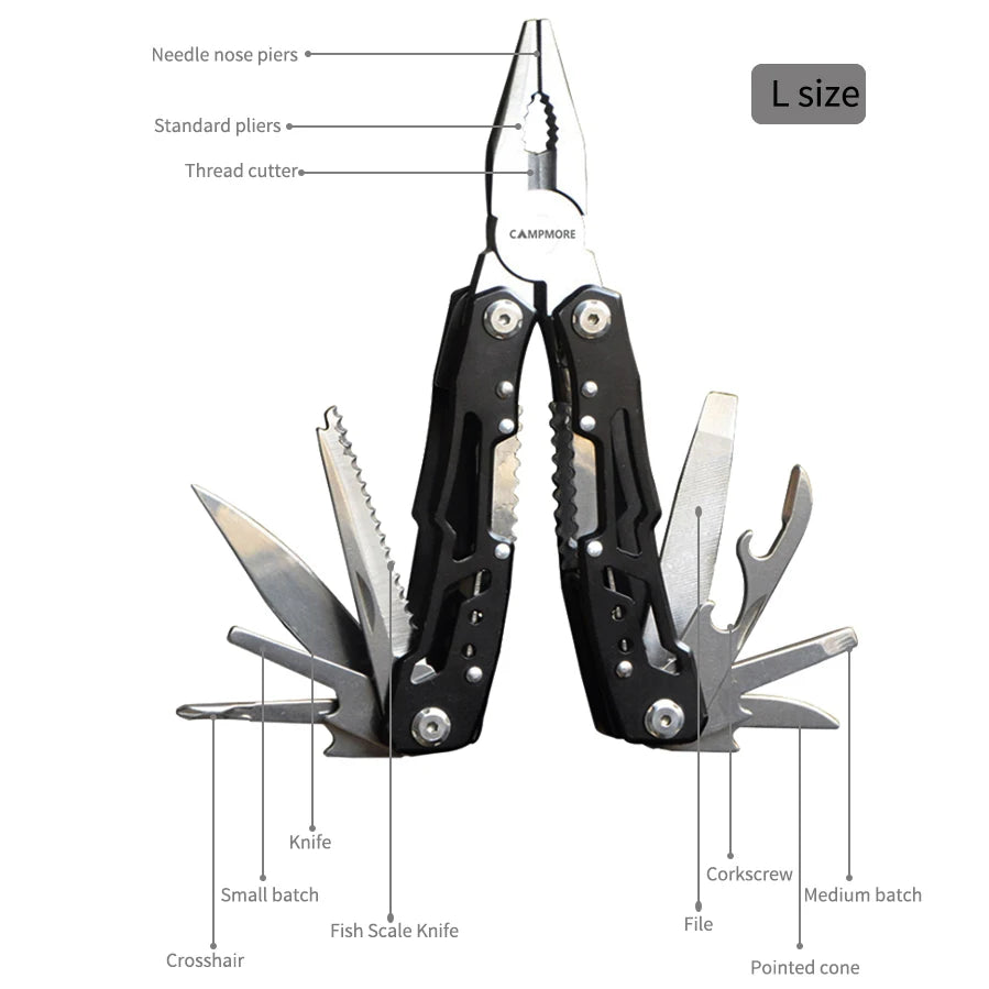 Stainless Steel EDC Folding Multifunction Tools - Outdoor Camping Portable Emergency Survival Knife Pliers